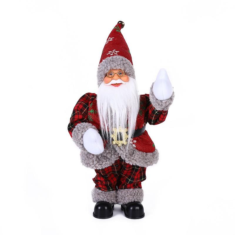 30cm Animated Singing Santa Claus Figurine Christmas Decoration