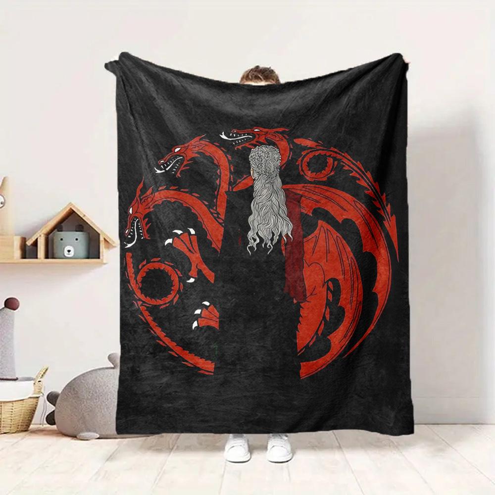 Dragon Mage Flannel Blanket Throw Blanket Soft Warm Sofa Bed Camping Home Decor Unique Christmas Gift C9211352