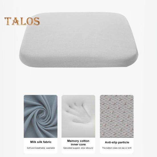 Подушка для сиденья из пеноматериала с эффектом памяти и завязками, медленный отскок, нескользящий моющийся чехол Fours Seasons, эластичный квадратный коврик для сидения в автомобиль, домашний офис