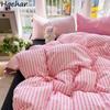 Пододеяльник Современный Полосатый Моющийся Модный Удобный Безвредный Для Кожи Общежитие Домашний Текстиль Постельное Белье Размера King Queen Новый