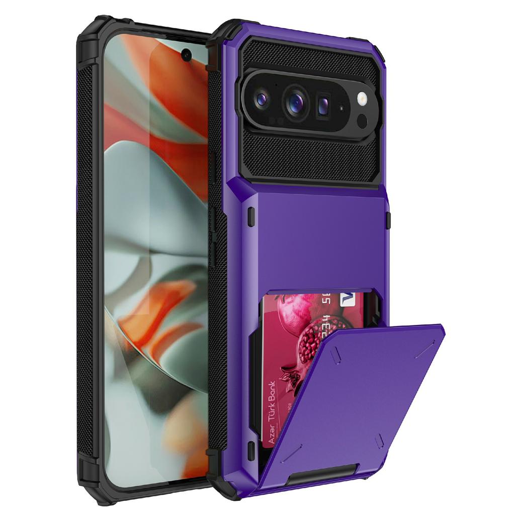 Для Google Pixel 10 Pro XL Чехол PC+TPU Двухслойная Задняя Крышка для Телефона с Держателем для Карт