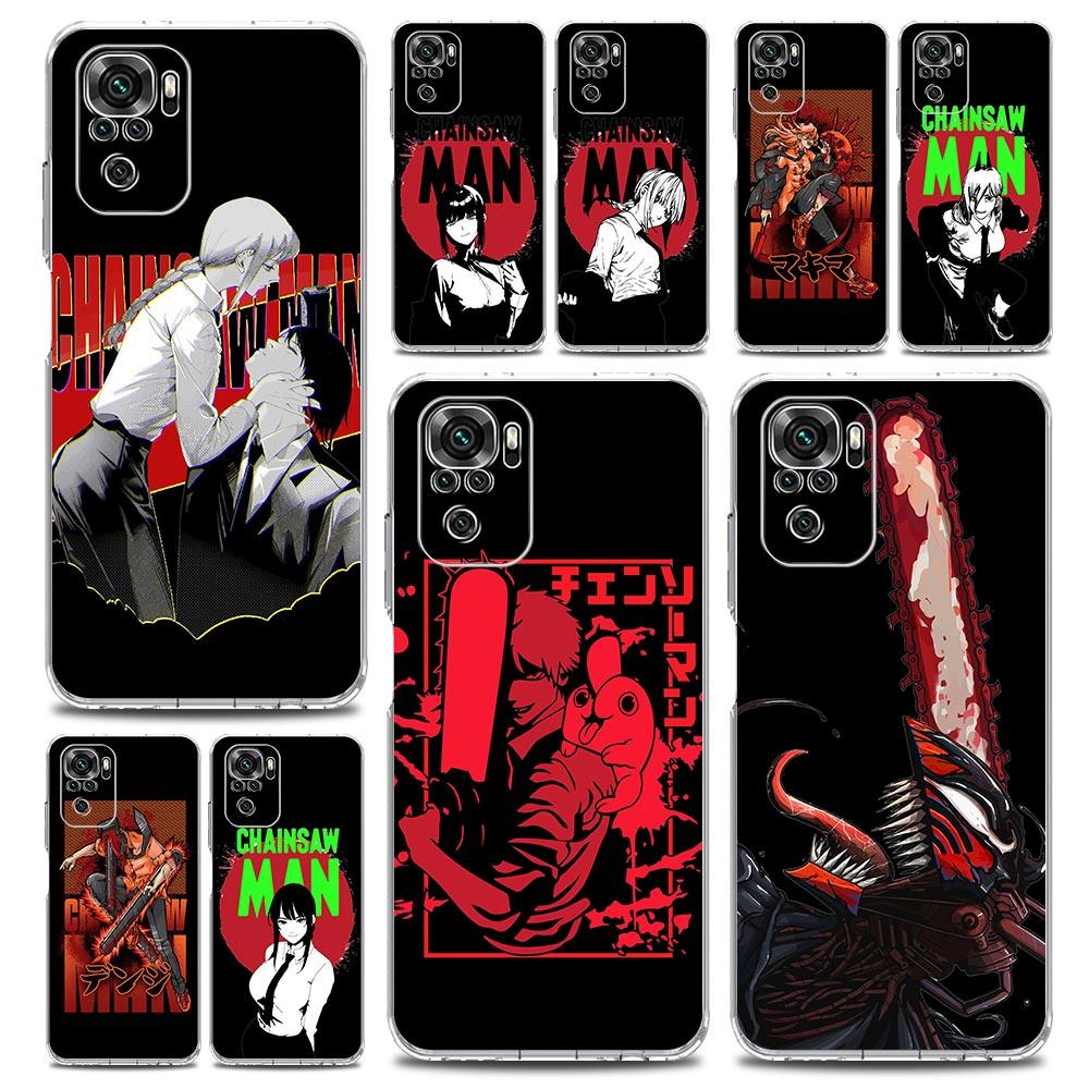 Чехол для телефона с аниме Denji Chainsaw Man Makima для Xiaomi Redmi Note 12 11 9S 9 8 10 Pro Plus 7 8T 9C 9A 8A K40, игровой прозрачный чехол