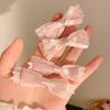 1pair Pink Ribbon Hair Bows Clips Lace Cute Headdress Zircon Bowknot Hairpin Girls Loli Cosplay Hair Accessories