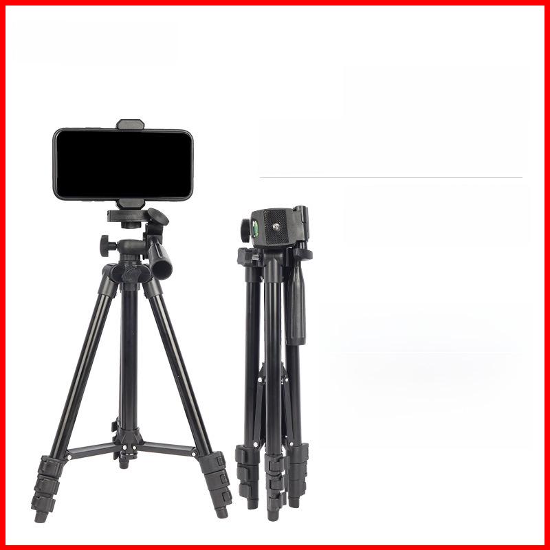 Черный штатив для прямой трансляции мобильного телефона высотой 1,1 м, телескоп с рыболовным фонарем и корпус из алюминиевого сплава.