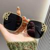 Квадратные солнцезащитные очки с большой оправой и дизайном бабочки, роскошной инкрустацией бриллиантами, изысканной металлической оправой, панк-женские солнцезащитные очки