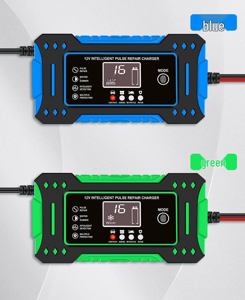 12 В Смарт-зарядное устройство с импульсным восстановлением для литиевых аккумуляторов автомобиля и мотоцикла