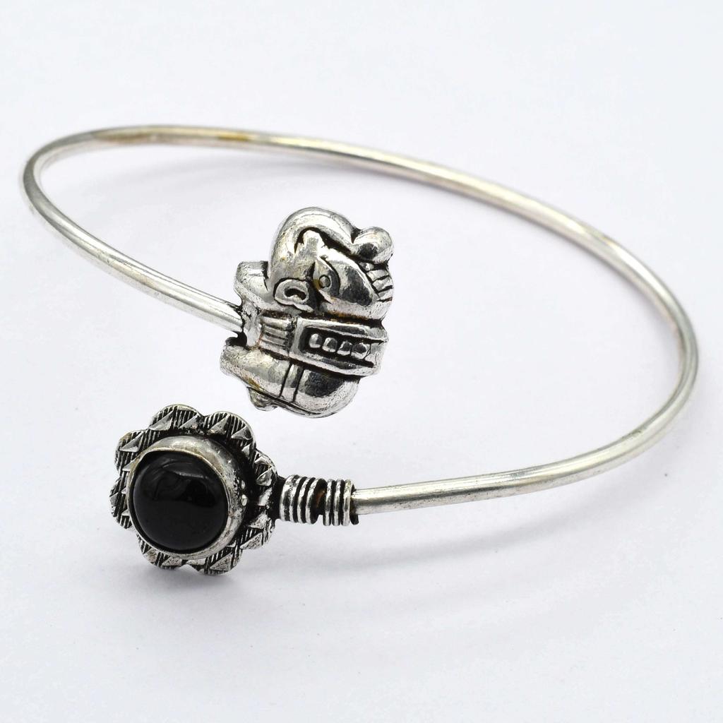 Black Onyx Gemstone Ethnic Handmade Adjustable Bangle Jewelry 8 Gms BN 151