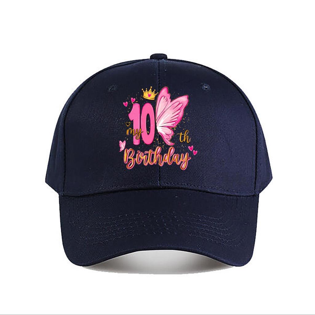th Birthday Pink Butterfly Crown Glitter Baseball Cap Fashion Unisex Sunhat Womens Outdoor Sports