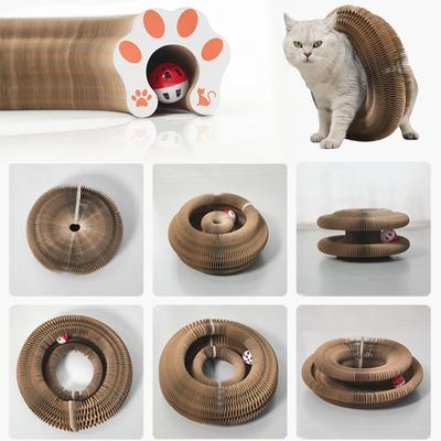 Волшебная кошачья органная доска, игрушка для кошек с мячом, шлифовальный коготь для кошек, рама для лазанья для котенка, круглая гофрированная игрушка для кошек, когтеточка