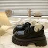 Platform Thick Heel Small Leather Shoes Women's British Style 2025 Spring New Big Head High Heel Lace-up Mary Jane Love Single Shoes