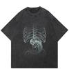 Halloween Skeleton Graphic T-Shirt Cotton Tshirt Unisex Tops Tees Summer Short Sleeves T Shirt