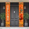 2pcs Thanksgiving Turkey Porch Banner Sign Set 12x71 Inch Autumn Thanksgiving Doors Decoration Fall Welcome Sign Pumpkin Door Banners for