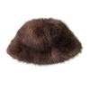 Women's Fuzzy Faux Fur Bucket Hat Winter Plush Furry Ladies Hat Fluffy Sherpa Fisherman Cap for Cold Weather