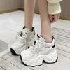 Модные женские кроссовки на массивной подошве 10 см, новинка осени 2024 года, сетчатые кроссовки на высокой платформе в стиле «папиных кроссовок», женские повседневные кроссовки, обувь на толстой вулканизированной подошве