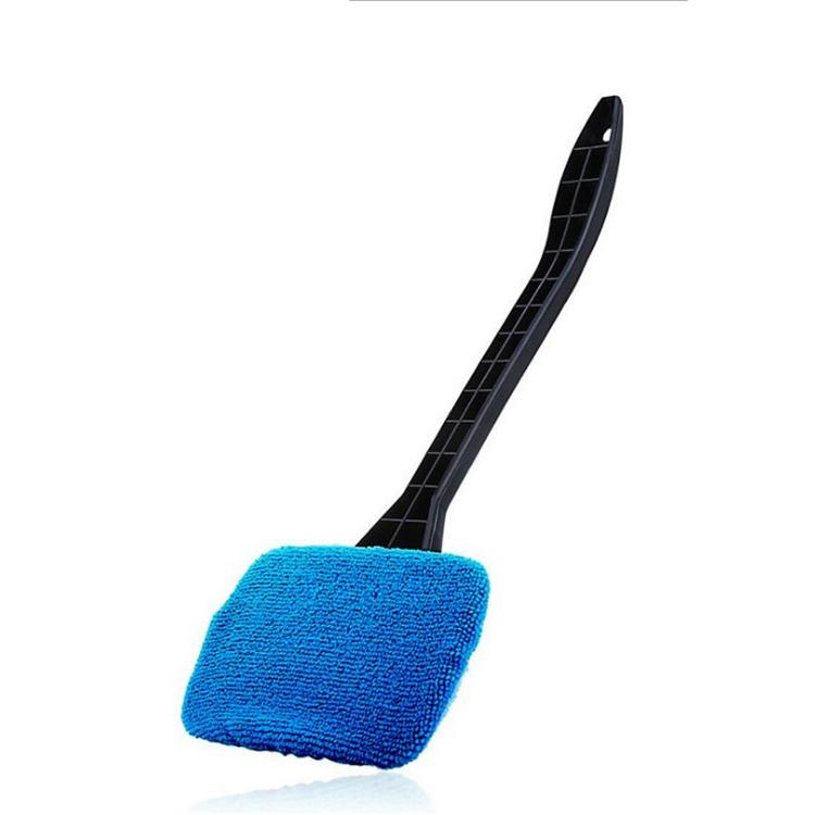 Car Windshield Cleaning Brush Kit, Long Handle Window Cleaner with Microfiber Pad, Interior Auto Glass Cleaning Tool for Windshield and Windows