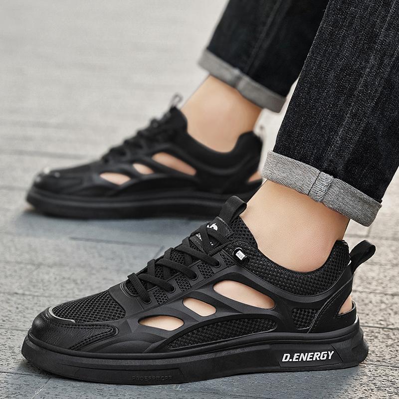 Мужская летняя сетчатая перфорированная дышащая нескользящая сетчатая обувь белая обувь повседневная спортивная модная обувь дышащие тонкие сандалии