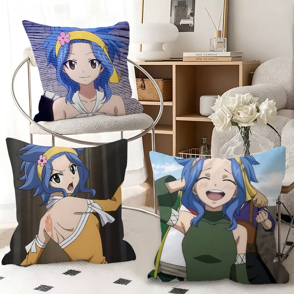 1pc Levy McGarden Fairy Tail Pillow Case Fashion Square Pillowcase Bedroom Sofa Room Ins Decoration Leisure