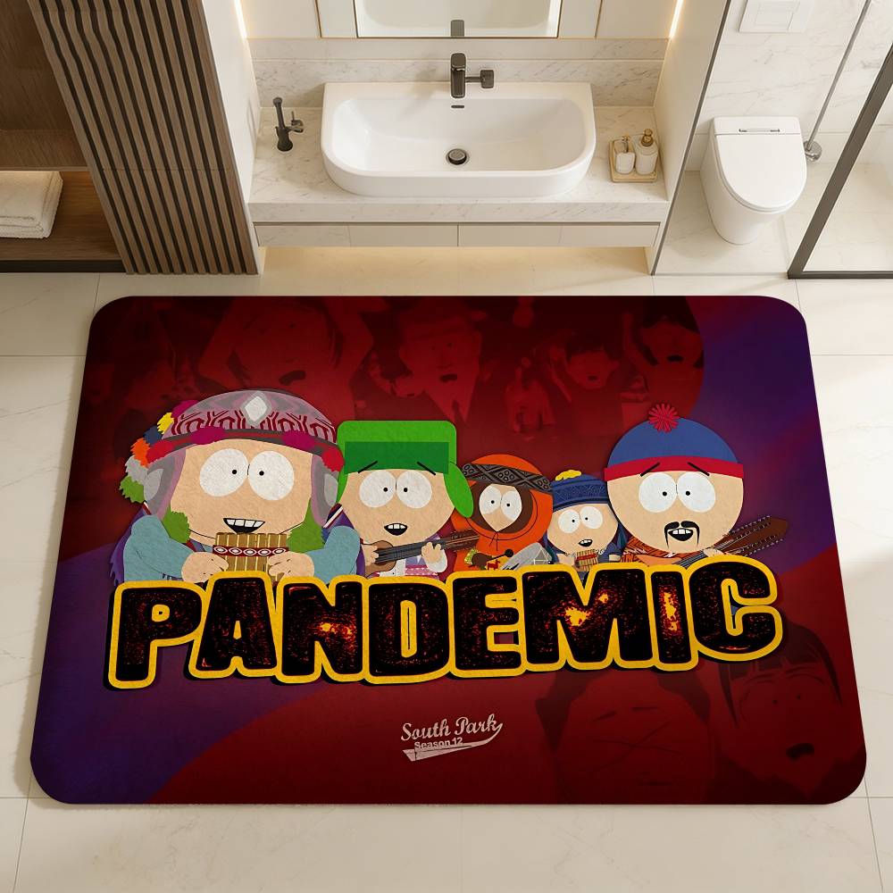 S-South Park Cute Cartoon Kitchen Mat Cheaper Anti-slip Modern Living Room Balcony Printed Modern Home Decor