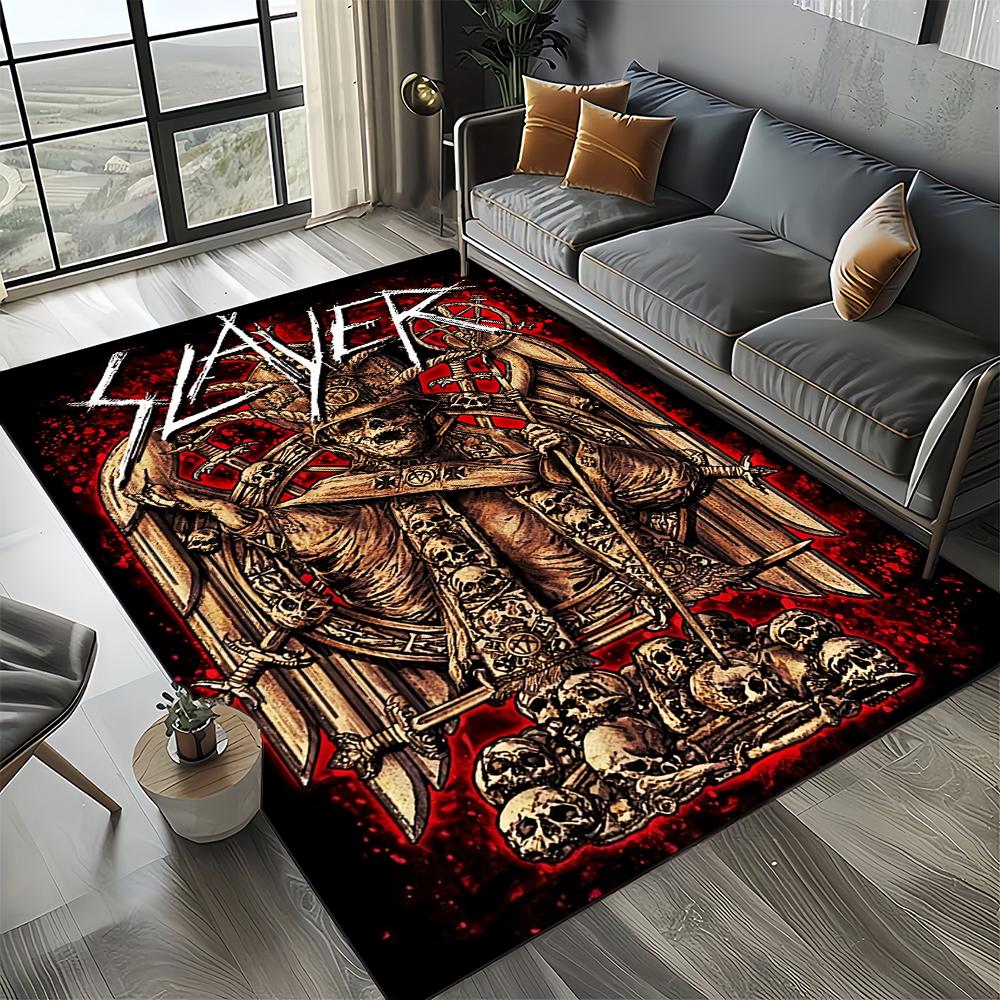2025 Новый стиль Slayer Хэви-метал группа Знак Ковер Коврик для Гостиной Спальни Дома Украшение Дивана, Детский Игровой Нескользящий Напольный Коврик