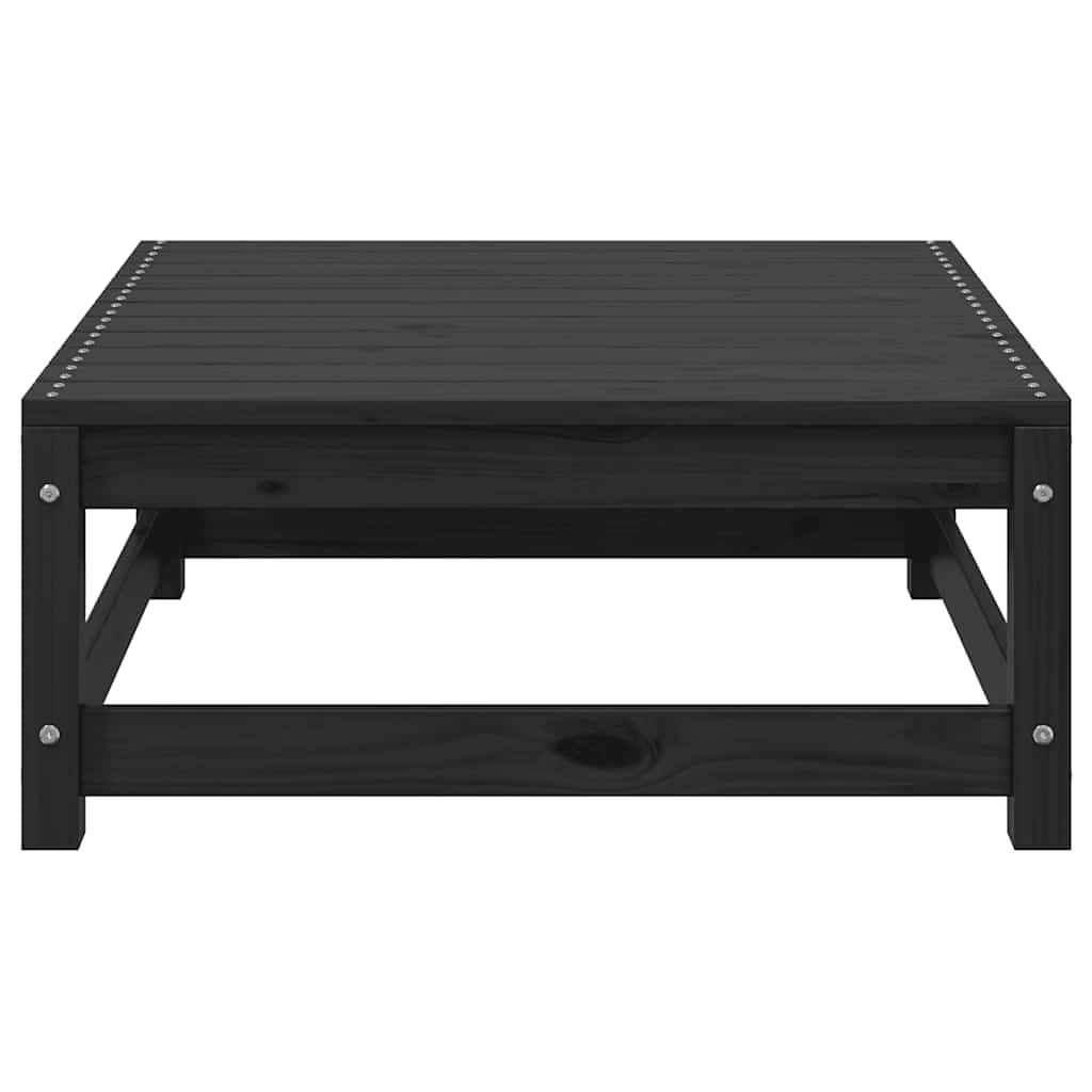 2 Piece Garden Lounge Set with Cushions Black Solid Pine Wood