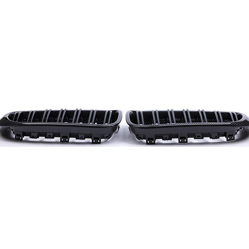 Пара автомобильных решеток на передний бампер из углеродного волокна для BMW X3 X4 F25 F26 2014 2015 2016 2017, двойная планка, отделочная полоса для почек