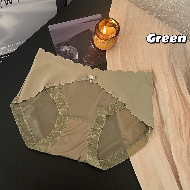 Lace Underwear Women's Panties Light Luxury Satin Elegant Breathable Mulberry Silk Crotch Seamless Comfortable Hip Hugging Triangle Pants