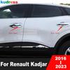 Для Renault Kadjar 2016-2018 Хромированная накладка на ручку двери автомобиля, накладка на углубление ручки, декоративная молдинг-накладка, аксессуары