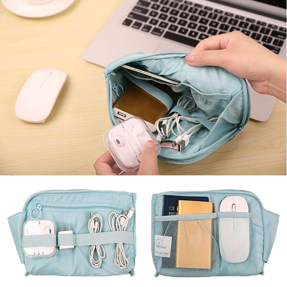 Charger Cosmetic Storage Bag Small Zipper Pouch Electronic Organizer Travel Cable Organizer Bag