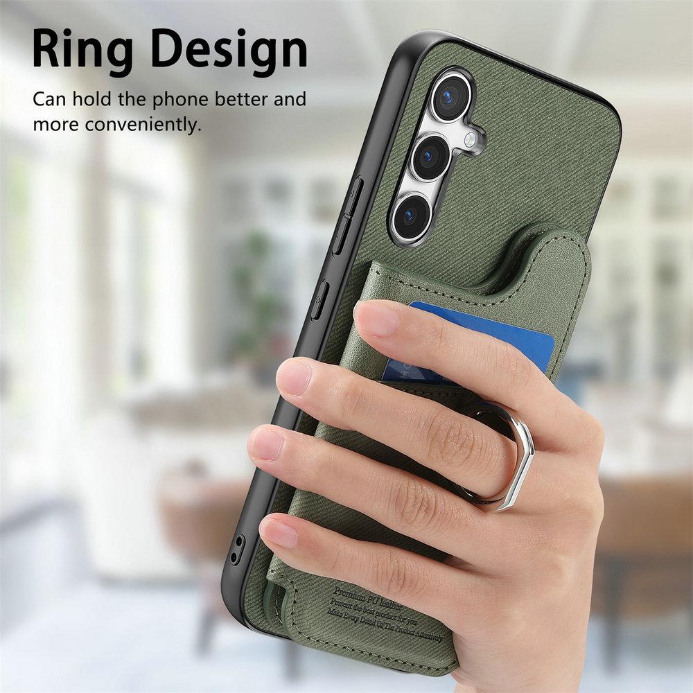 Кожаный чехол-кошелек с RFID-защитой для Coque Samsung A56 5G 2026 Держатель-кольцо Etui Galaxy A36 A26 A17 A16 A06 A 16 17 36 56 Чехол