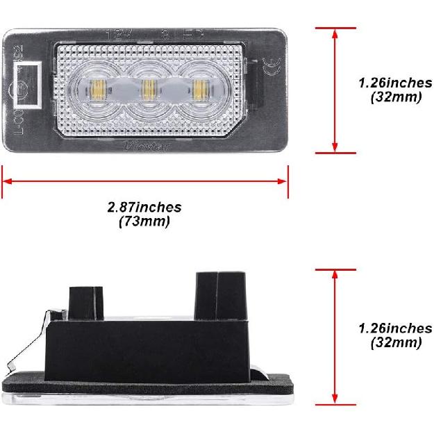 2Pcs LED License Plate Lights Number Lamp for BMW E82 E46 E92 E93 E39 E60 E61 E84 E70 E71 E72 F22 F30 F32 F33F10 F11 F80 Powered by High Power SMD