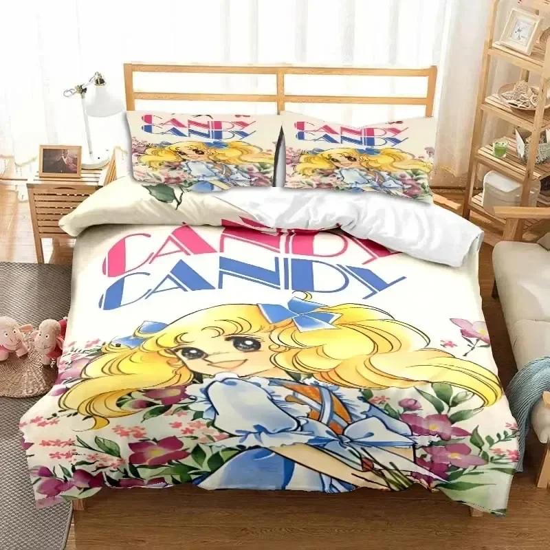Manga Candy Candy Bedding Set Duvet Cover Bed Set Quilt Cover Pillowcase Comforter King Queen Size Boys Adult Bedding Set