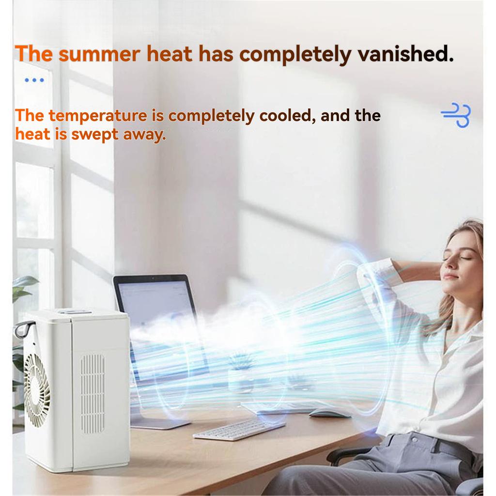 Portable Mist Fan Desktop Fan Compact Air Cooler—Rechargeable with Two Speed Settings—Humidifier Ideal for Home Bedroom Office Dorm Rooms Campi