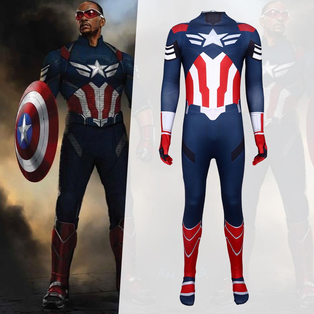 Костюм-боди Marvel Капитан Америка 4-в-1 Косплей-костюм для мужчин в возрасте 18-24 лет