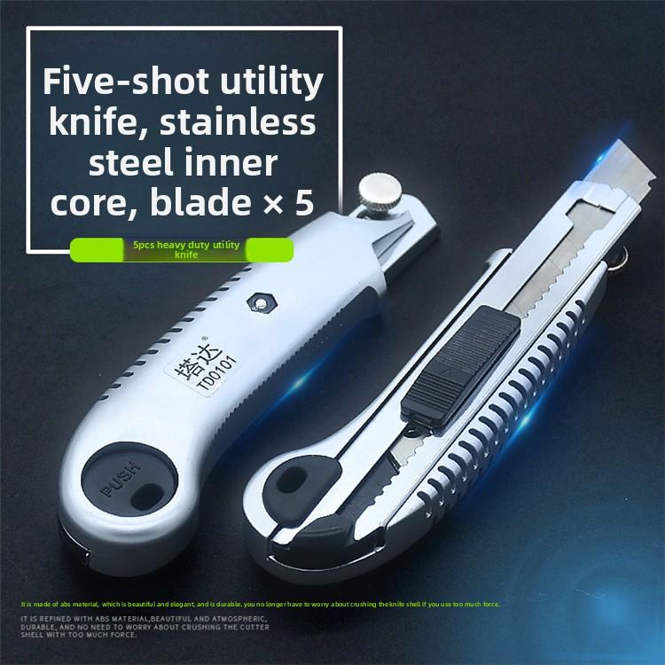 Damaly Utility Knife 5-round Wallpaper Knife Paper Cutter Stainless Steel Wallpaper Knife Multi-purpose Cutter