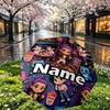 Custom Name Personalized Kpop Demon Hunter Print Umbrella, Auto Open Close, 8‑Rib Sturdy Frame, Commute Camping Hiking Use, Birthday Gift