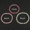 8mm Wide Full Iced Out Heart Splicing Tennis Chain Bracelet, Ins Style Color CZ Simple Heart Bracelet for Hipster
