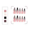 24Pcs Leopard Print Press On Nail Long False Nail French Tip Glossy Artificial Nail Full Cover Stick on Nail