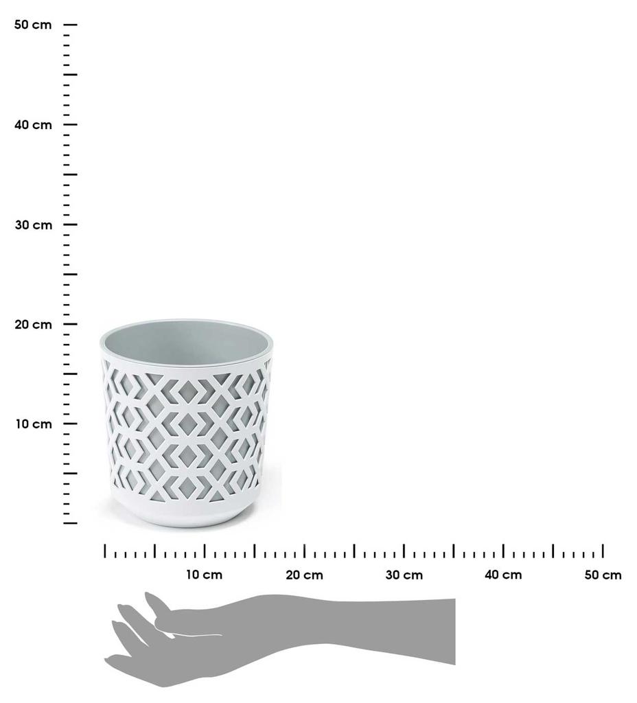 Donica Etnic Biało-Szara 14Xh15 Cm