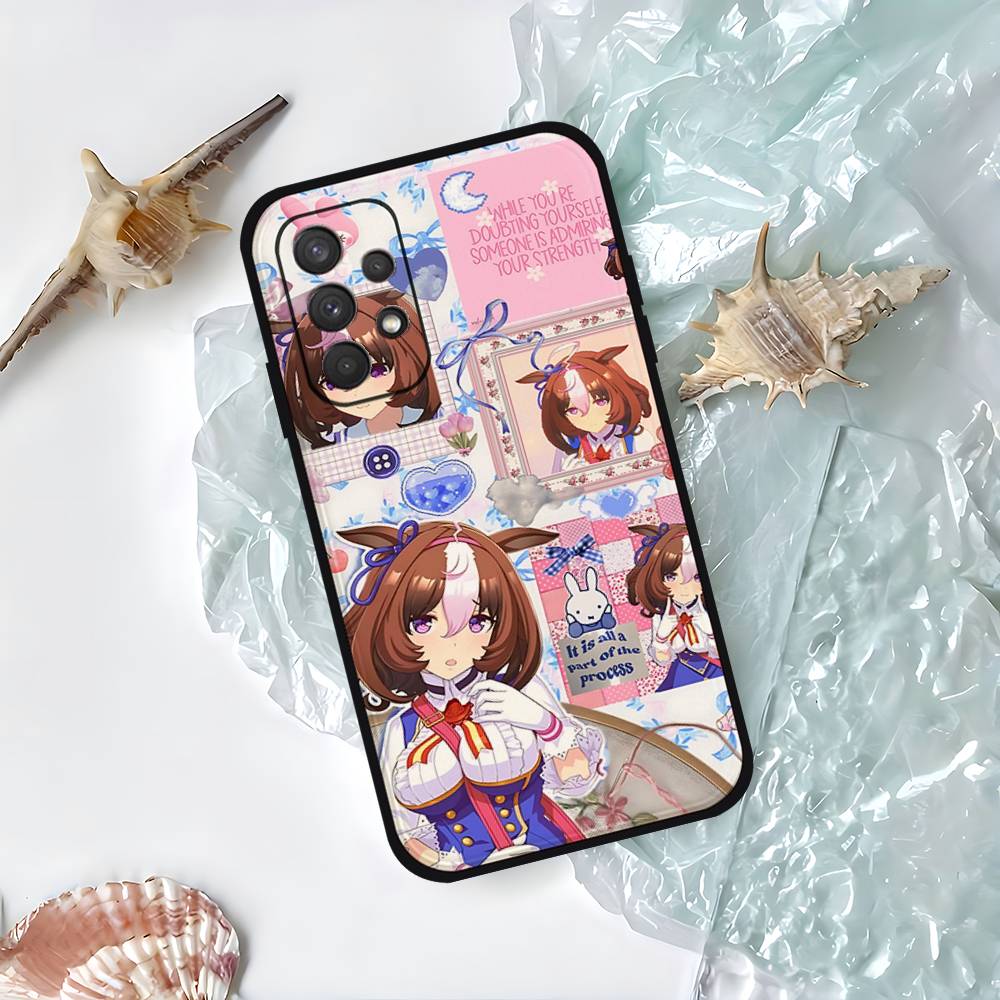 Чехол для телефона Аниме U-Umamusume Pretty Derby для Samsung Galaxy S25 S24 S23 S22 S21 FE Plus Ultra A13 A20 A32 A70 Черный