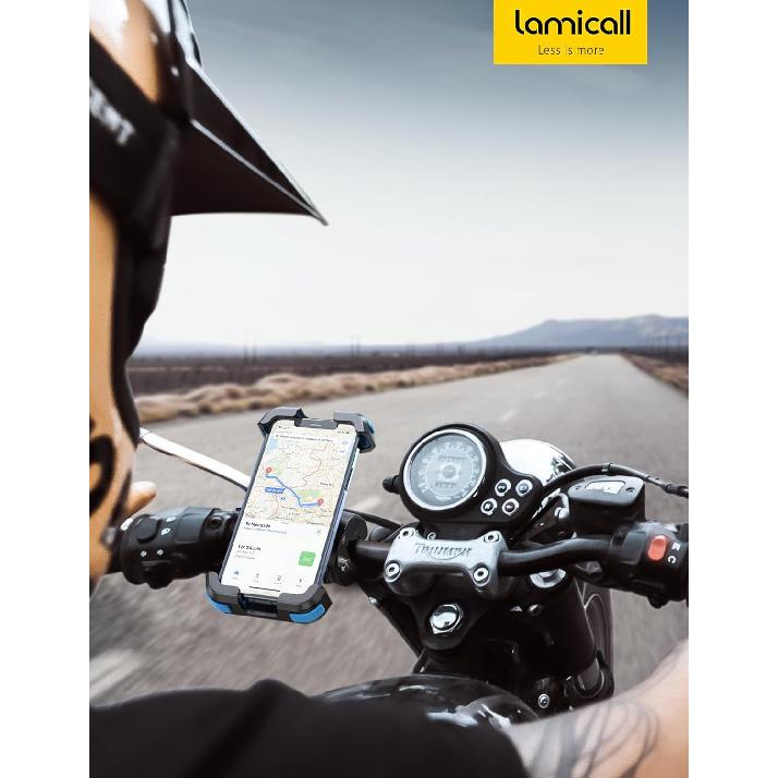 Lamicall Держатель для телефона на мотоцикл/велосипед - Улучшенный Быстрый Высокий Зажим-Держатель на Руль для Велосипеда, Самоката, Зажим для Мобильного Телефона для IPhone Air, 17 16 15 Pro