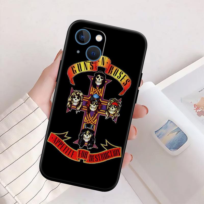 BH24 G-guns R-roses New High-End Shell Phone Case for iPhone 16 15 14 13 12 Pro Max Plus Mini