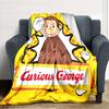 1pc Curious George (4) Blanket, Gift, for Men and Women, Soft Blanket, Good for Sofa Bed Couch Travel, Lightweight Flannel Blanket