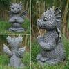 Cute Little Dragon Meditated Statue With Different Looks Garden Dragon Meditated Statue Gathering Resin Ornament Outdoor Yard Decoration