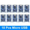 5Pcs 10Pcs Type-c Micro USB 5V 1A 18650 TP4056 TC4056A BMS Lithium Battery Charger Module Charging Board With Protection