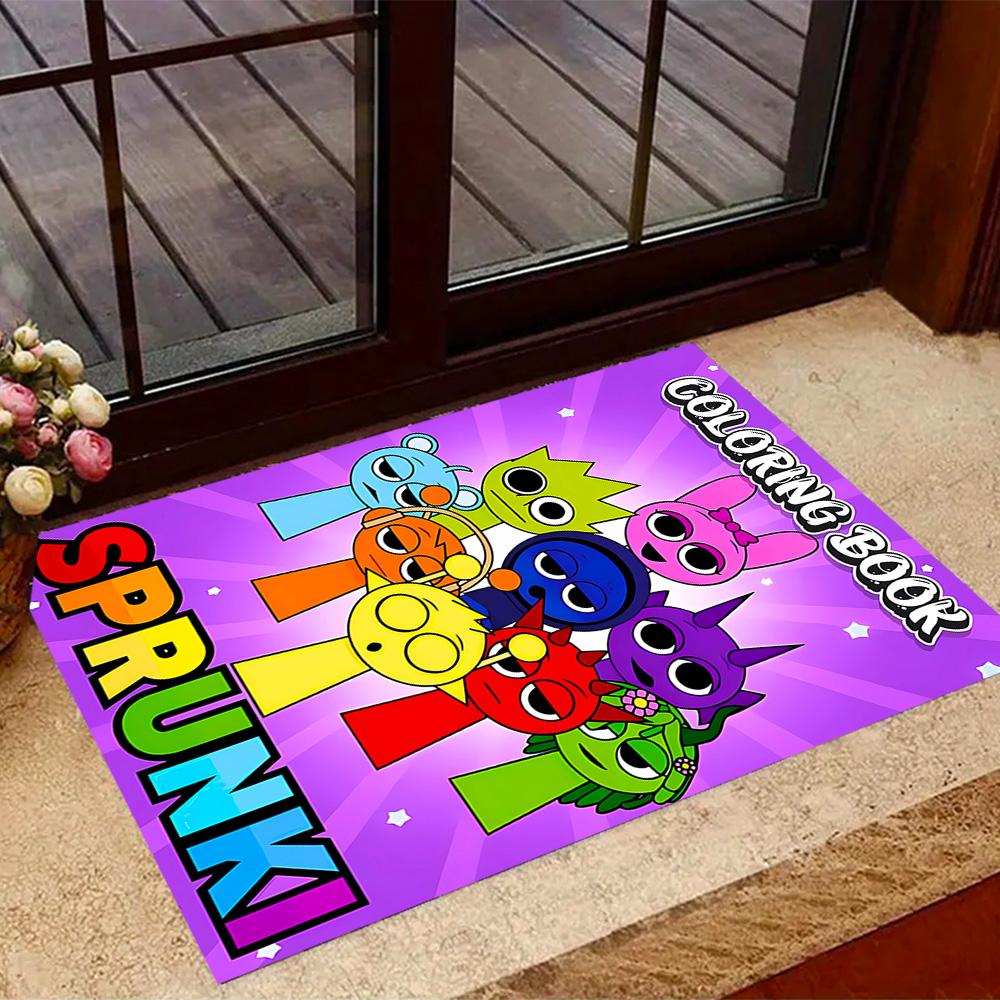 Colorful Creatures Gathering Floor Mat Perfect for Entryway Foyer Balcony Outdoor Antislip Carpet Decorate Offices Perfect Gift for Friends & Family
