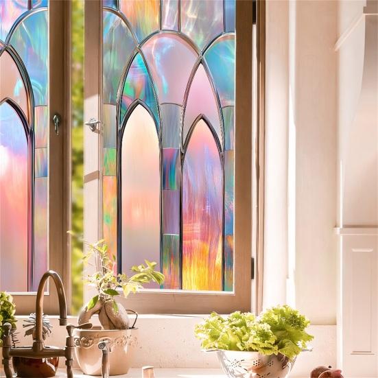 Витражная статическая оконная пленка, защита конфиденциальности, солнцезащитное стекло, водонепроницаемая пленка для покрытия окон в ванной комнате и дома из ПВХ
