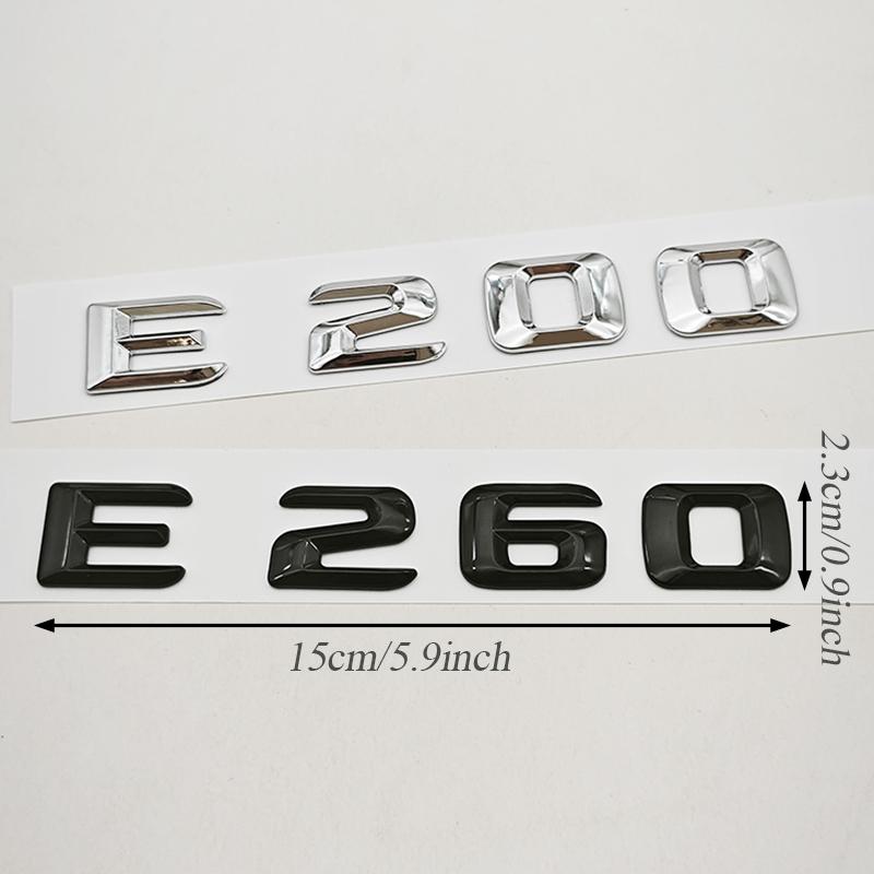 3D ABS Car Letters Rear Trunk Badge Logo E200 E260 Sticker Emblem For Mercedes Benz E Class E200 E260 W213 Auto Tail Accessories AU0
