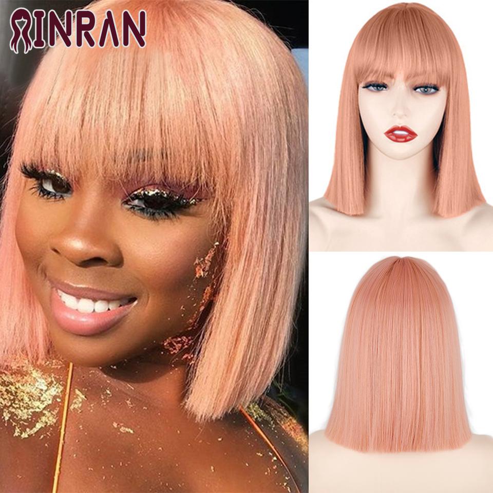 XINRAN Long Straight Wine Red Wig With Bang Synthetic Wigs for Women Heat Resistant Natural Hair for Daily Halloween Cosplay Party