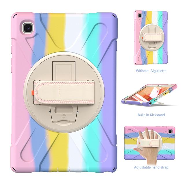 Силиконовый защитный чехол для Samsung Galaxy Tab A T290 A7 10,4 T500 T505, чехол-держатель, ремешок на руку, вращение на 360 градусов, чехол для планшета