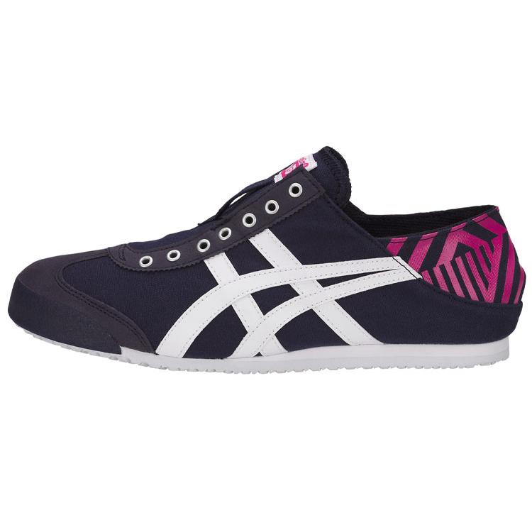 ONITSUKA TIGER MEXICO 66 Нескользящие Устойчивые к истиранию Низкие Кеды для скейтборда Унисекс Темно-синий Розово-красный D342N-5801